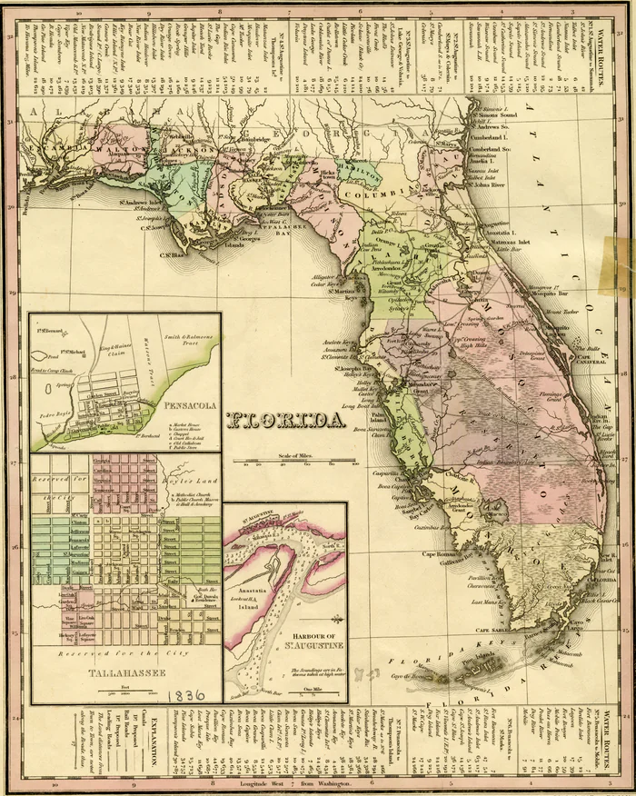 H. S. Tanner's map of the Territory of Florida, 1833.
