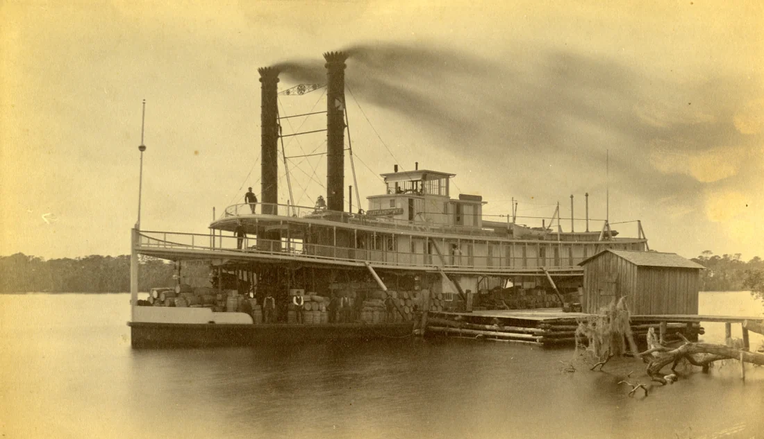 The steamboat Chattahoochee on the St. Johns River near Georgetown.