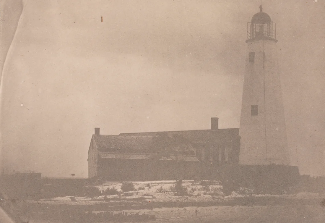 An early photograph of the St. Marks lighthouse, the tower built in 1842 that still stands.