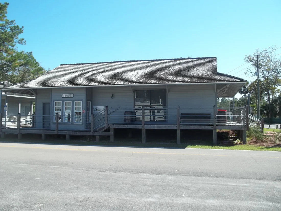 The old railroad depot in Sopchoppy, 2018.