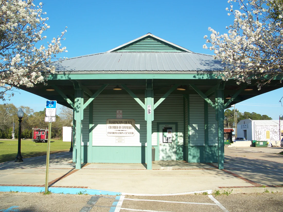 The old railroad depot in Chipley, the town that grew up on the railroad, 2008.